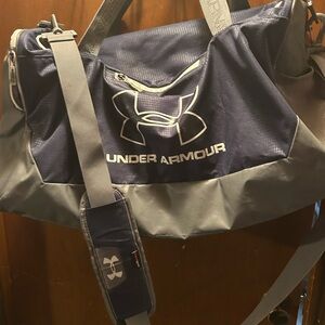 Under Armour Navy and Gray Duffel Bag